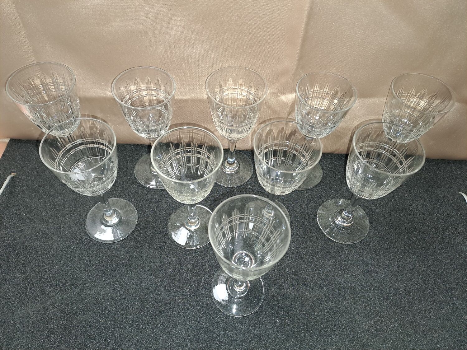 10 glasses in Porto, Baccarat, model Cavour, Year 1916