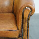 Fauteuil club en cuir de mouton