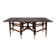 Table à manger vintage, bois de teck, éléments en laiton, Norvège, années 1950