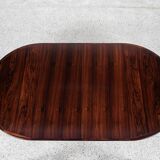 Midcentury Danish extendable round dining table in rosewood by VV Møbler 1960s