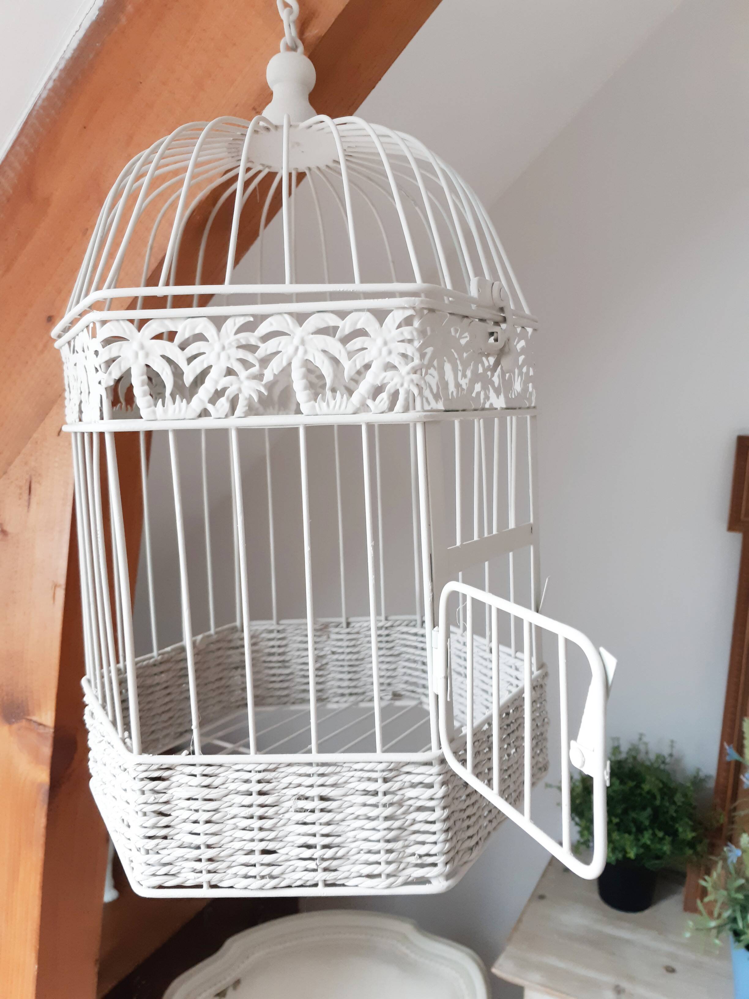 Metal cage, taupe patina, aviary
