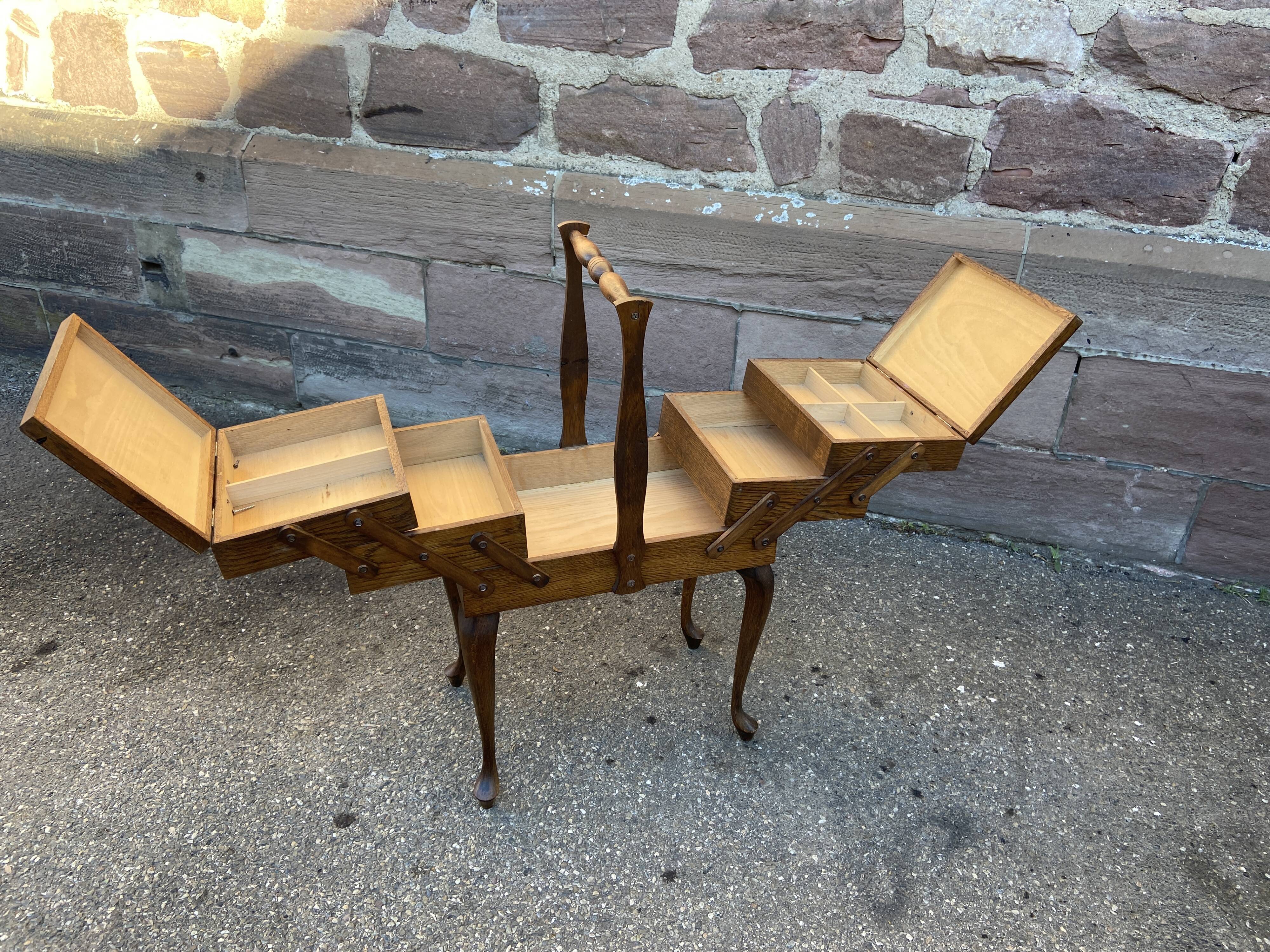 Polished art vintage scandinavian deco sewing box