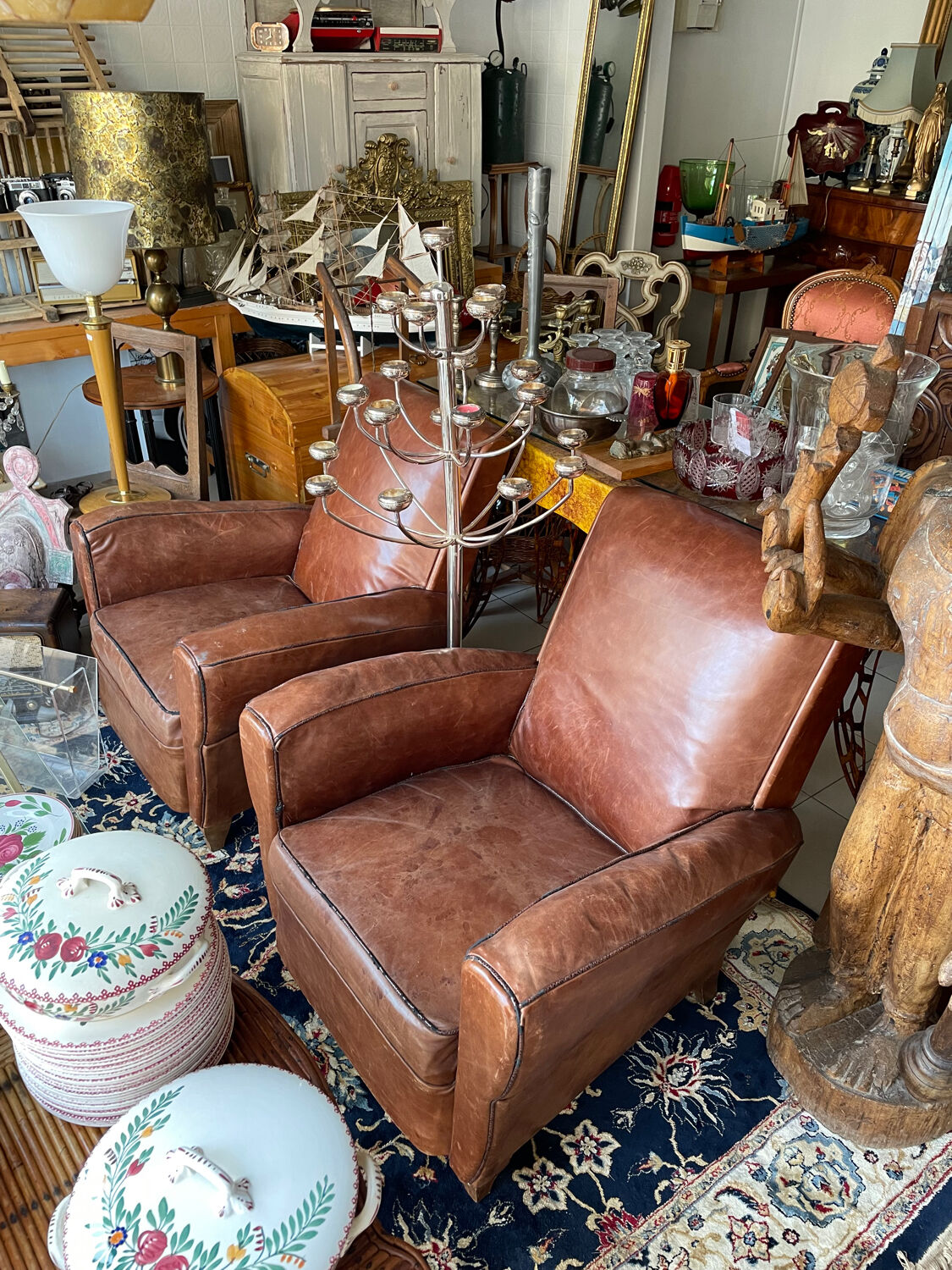 Paire de fauteuils club