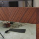 1950s modernist mahogany veneer mirror