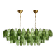 Contemporary Light and Dark Green “Poliedri” Murano Glass Chandelier by Sim