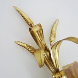 Pair of vintage golden wheat ear wall sconces Maison Masca Florence