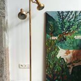 Floor lamp golden brass spots 70s