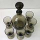 6 blown glass glasses and carafe 1960