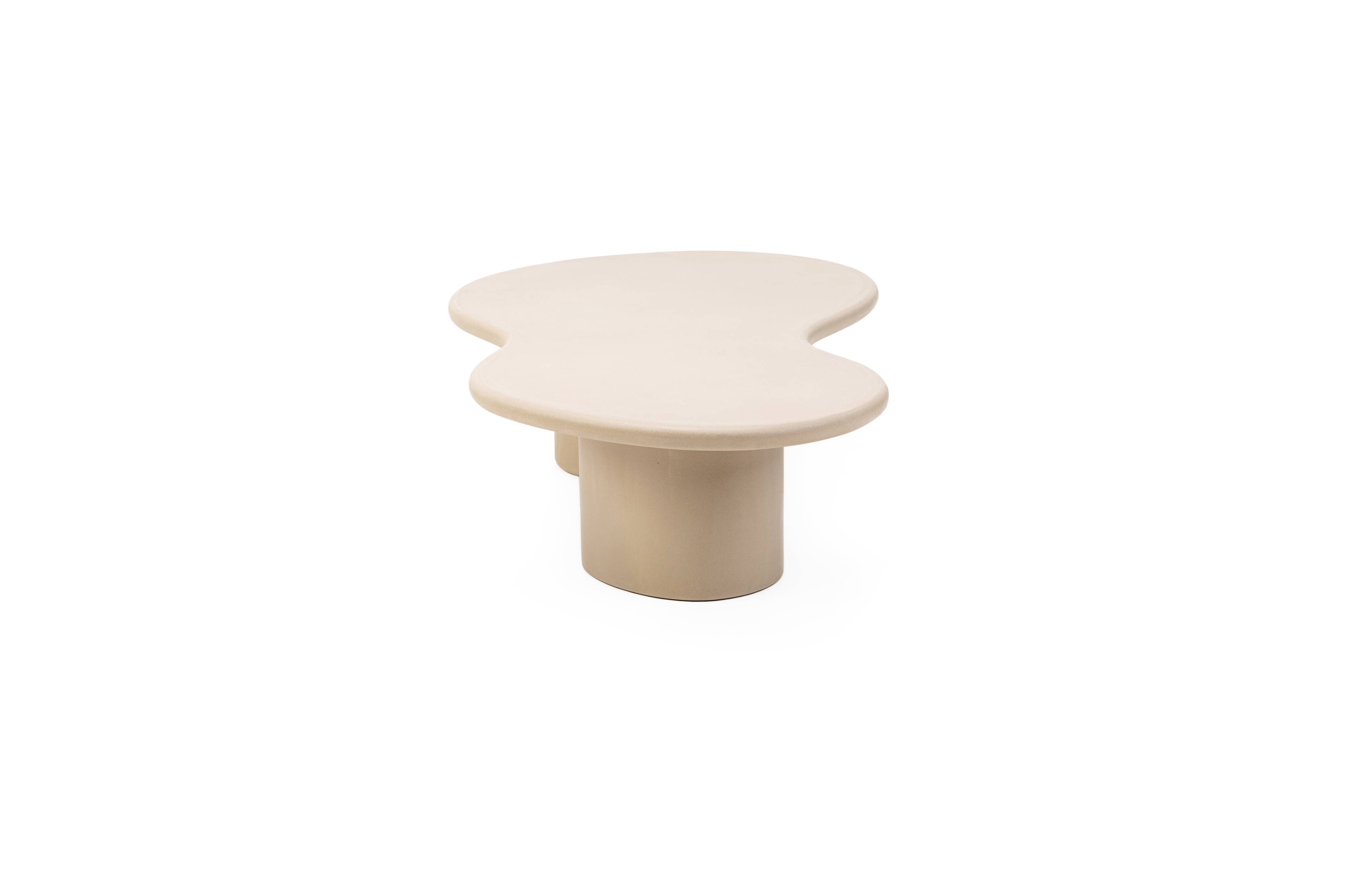 Customizable Handmade Sculptural Plaster Coffee Table, Organic shape, O150