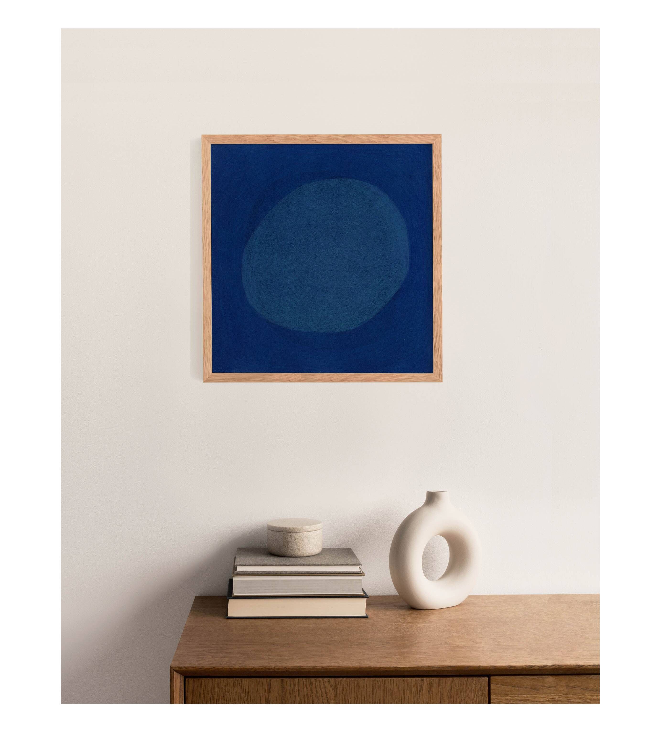 Abstract painting on paper 30x30 wall decoration signed Eawy