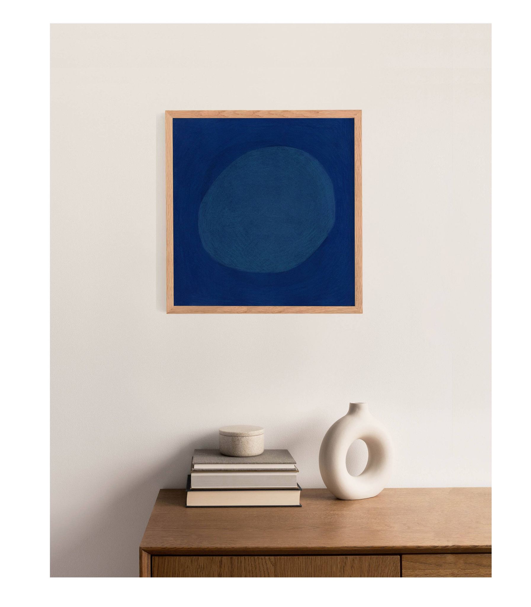 Peinture abstraite sur papier 30x30 décoration murale signée Eawy