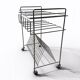 Vintage Chrome Record Holder on Wheels