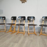 Set of 5 adult Casala chairs 60s