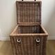 Set of two large trunks, vintage wicker storage chests