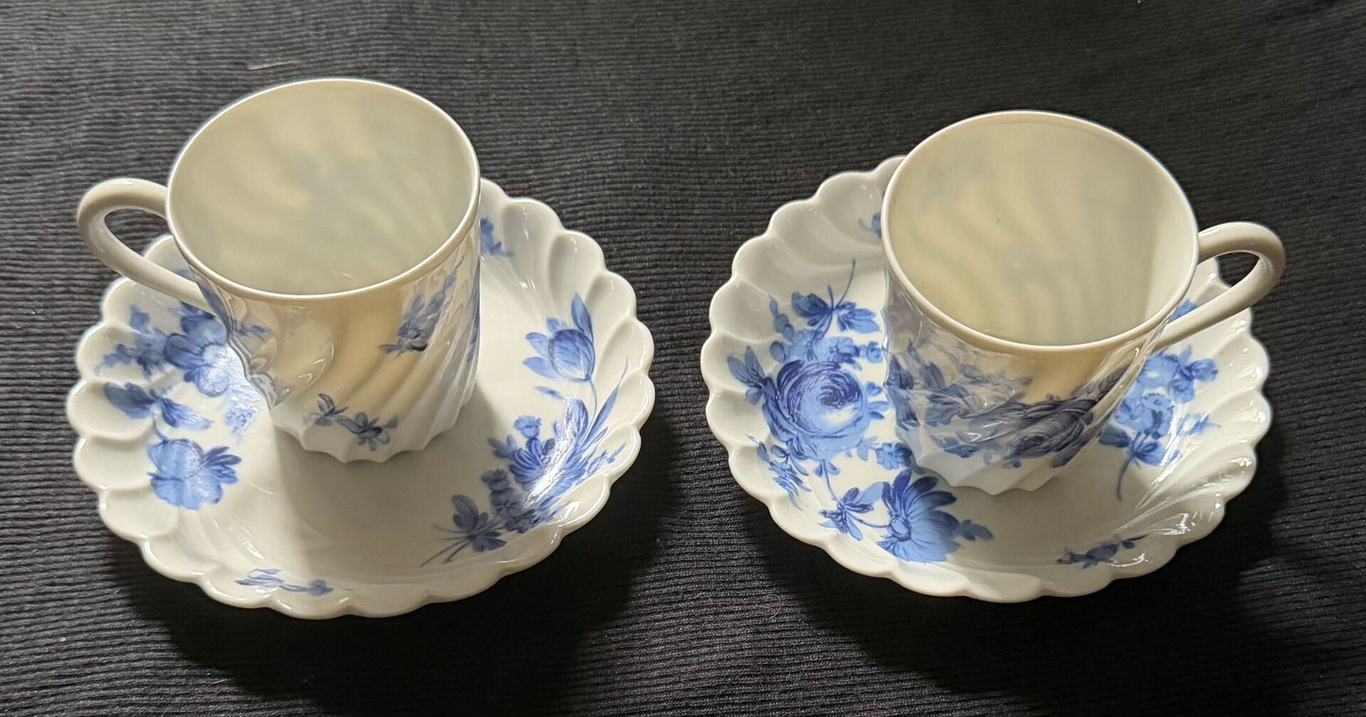 Blue floral cup and saucer by Haviland.