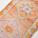 3x10 Orange & Beige Persian Vintage Runner Rug, 94x317Cm SK 22040