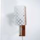 Vintage 1960s wall light, milk glass and bohemian teak.