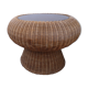 Table mushroom en rotin et verre