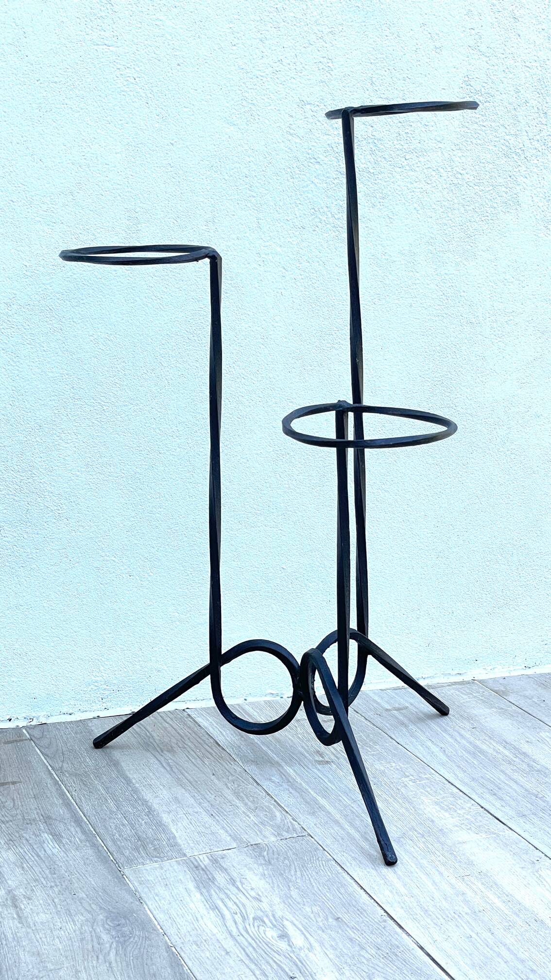 Vintage geometric steel plant holder