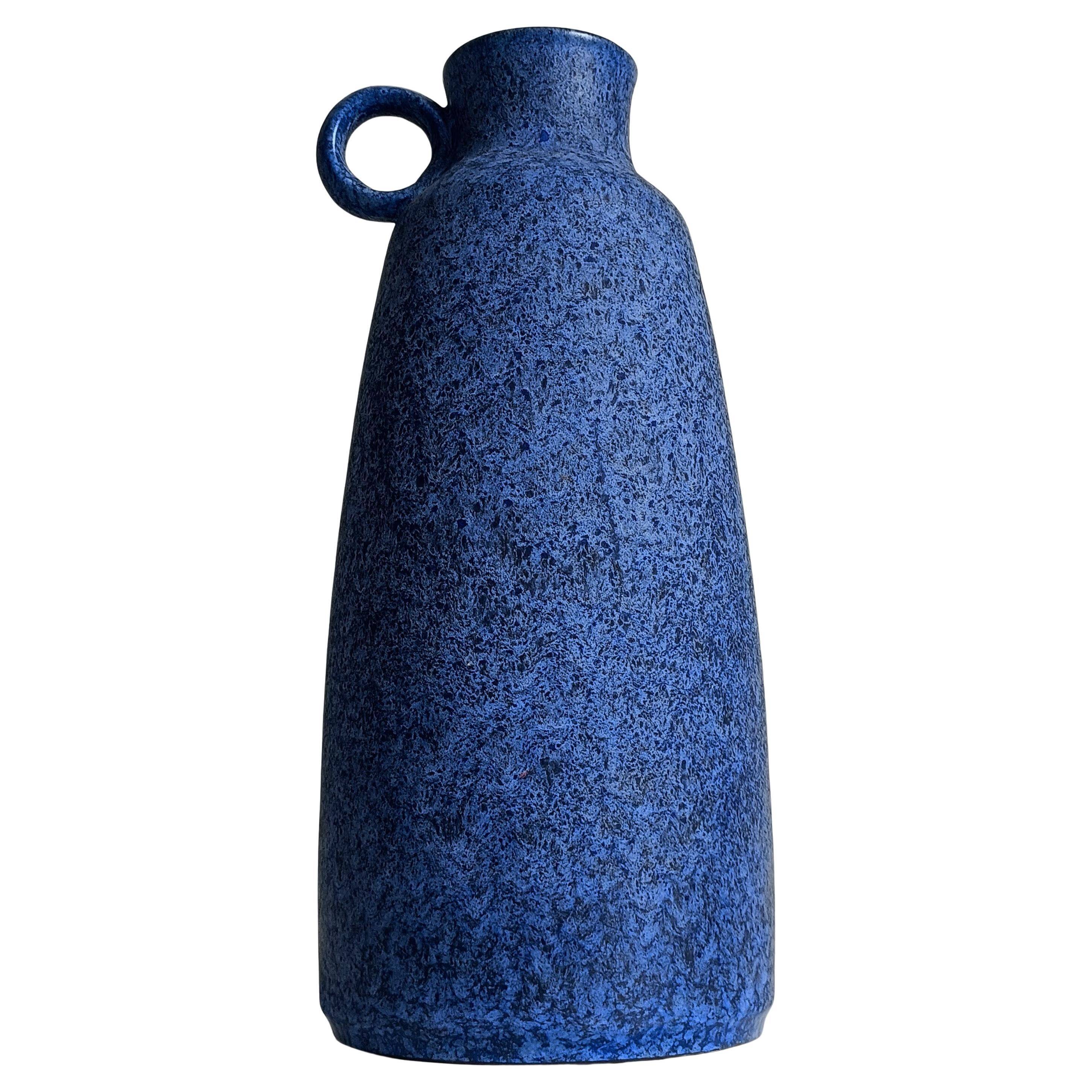 Mid-Century Ceramic Jug Vase by Ceramano, Blue Glaze, West Germany