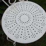 White wrought iron chairs