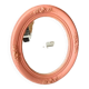 Oval terracotta mirror with pink shapes in resin