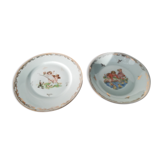 Paire d'assiettes enfant Limoges