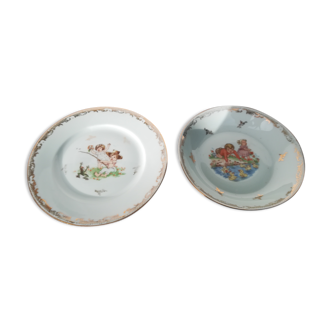Pair of Limoges child plates