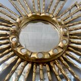 Mirror sun in gilded wood XXL facet mirror design year 60