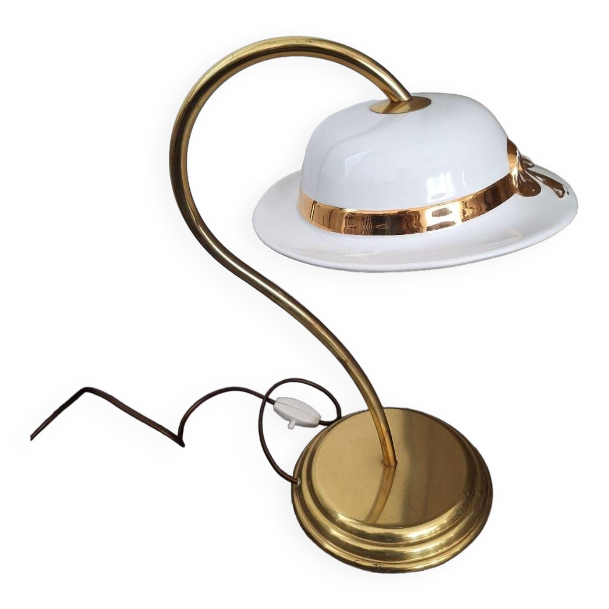 Vintage brass capeline lamp