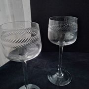 3 cut crystal white or rosé wine glasses