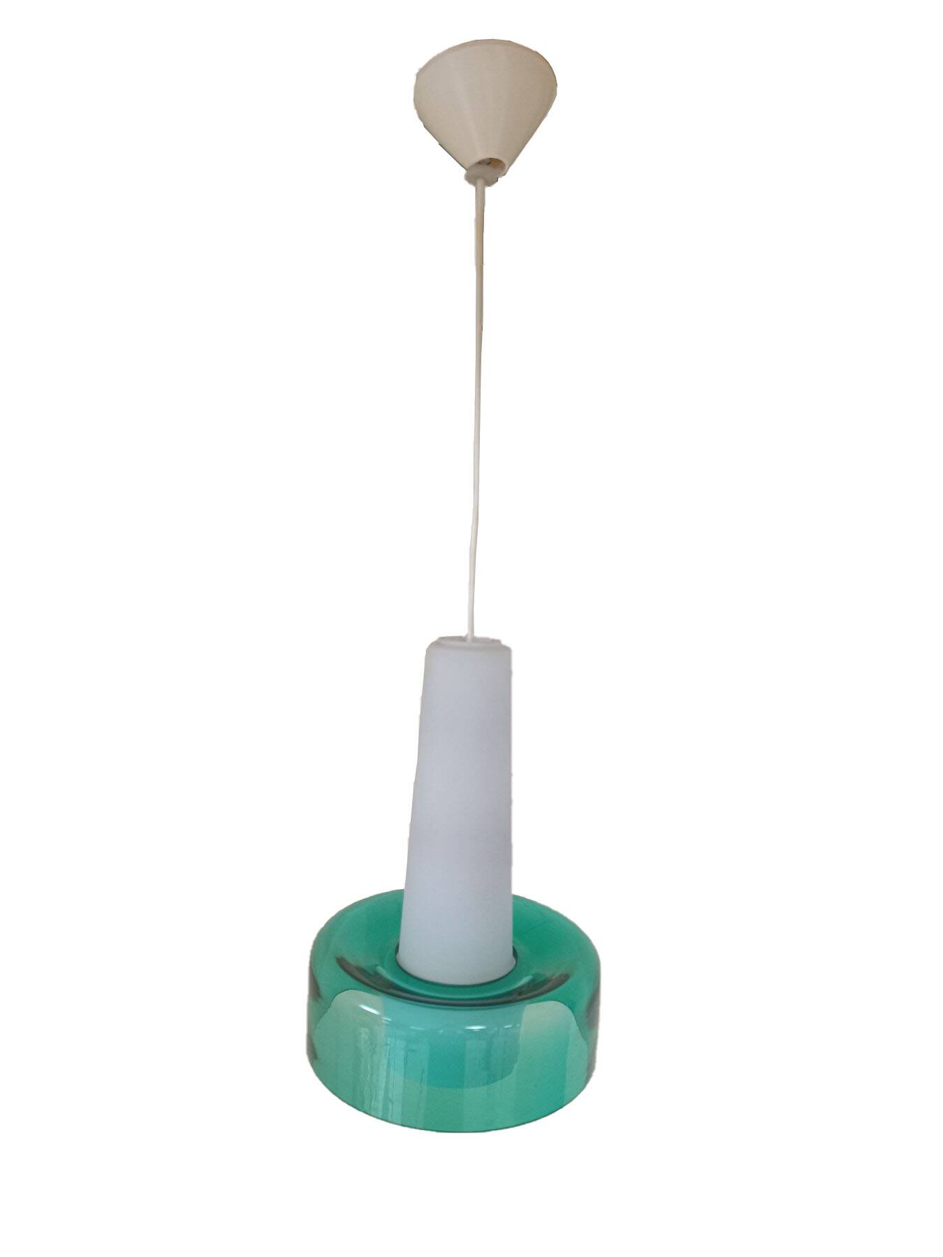 Opaline and glass chandelier