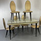 Italian Hollywood Regency Dining table and chairs by Mascagni, 1950s