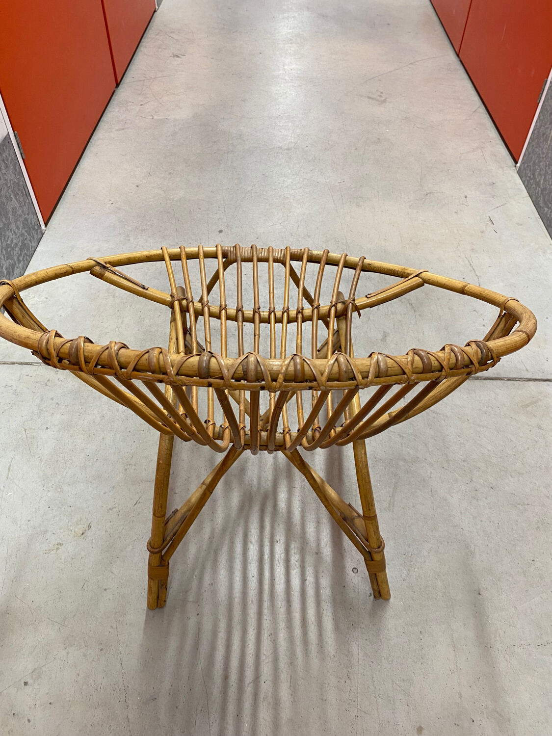 Rattan shell armchair