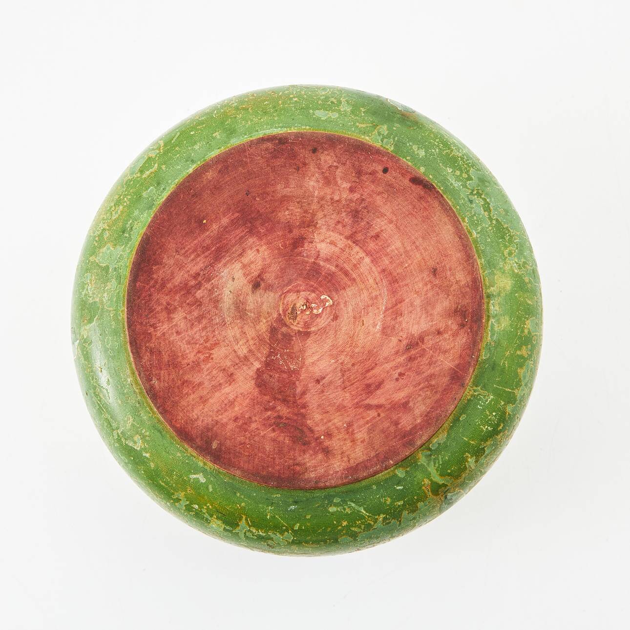 Art Nouveau Wooden Nut Bowl with Openwork and Painted Lingonberry and Foliage Decoration