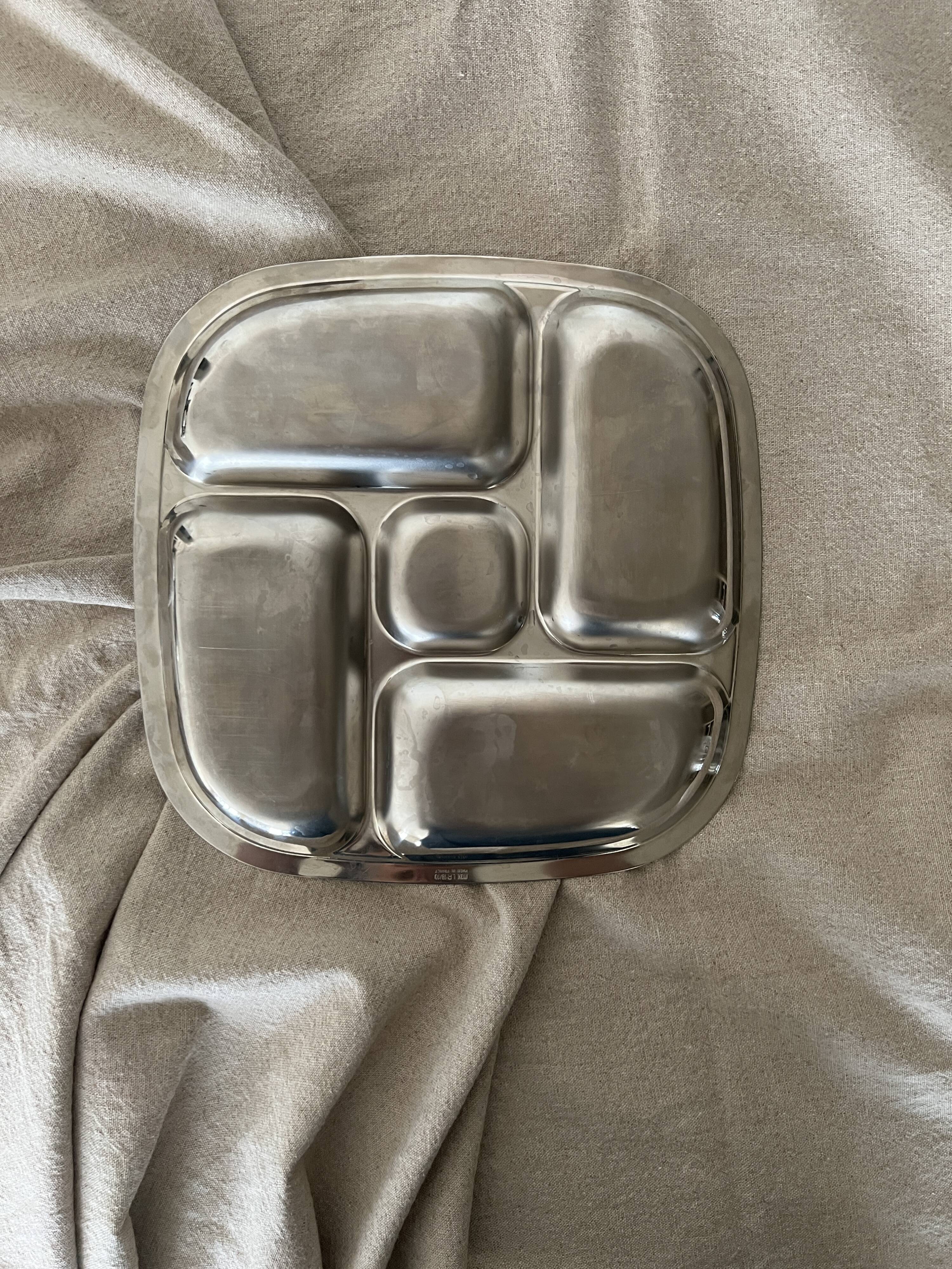 5-bowl chrome aperitif tray, 1970s design
