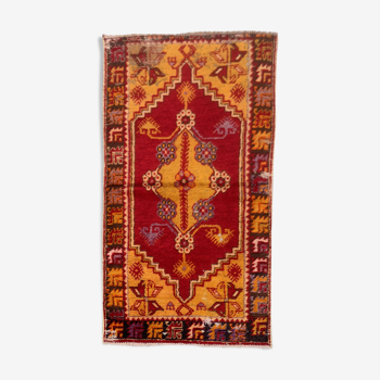 Turkish oushak rug 140x77 cm vintage carpet