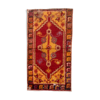 Turkish oushak rug 140x77 cm vintage carpet