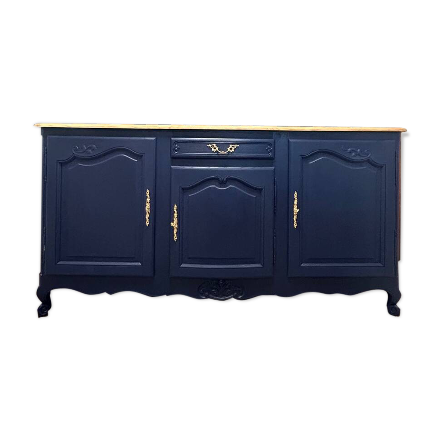Old sideboard revamped in midnight blue