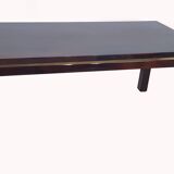 Table à manger italienne en cuir de chèvre par Aldo Tura, années 1970