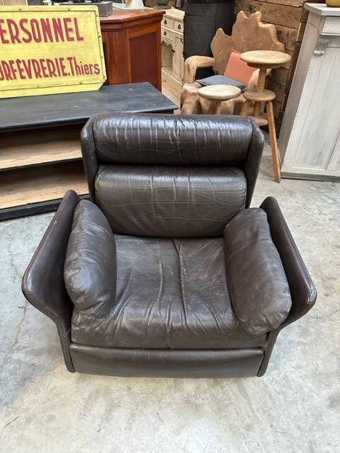 Ensemble de salon en cuir années 80