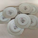 8 assiettes plates en faïence fine L'Amandinoise