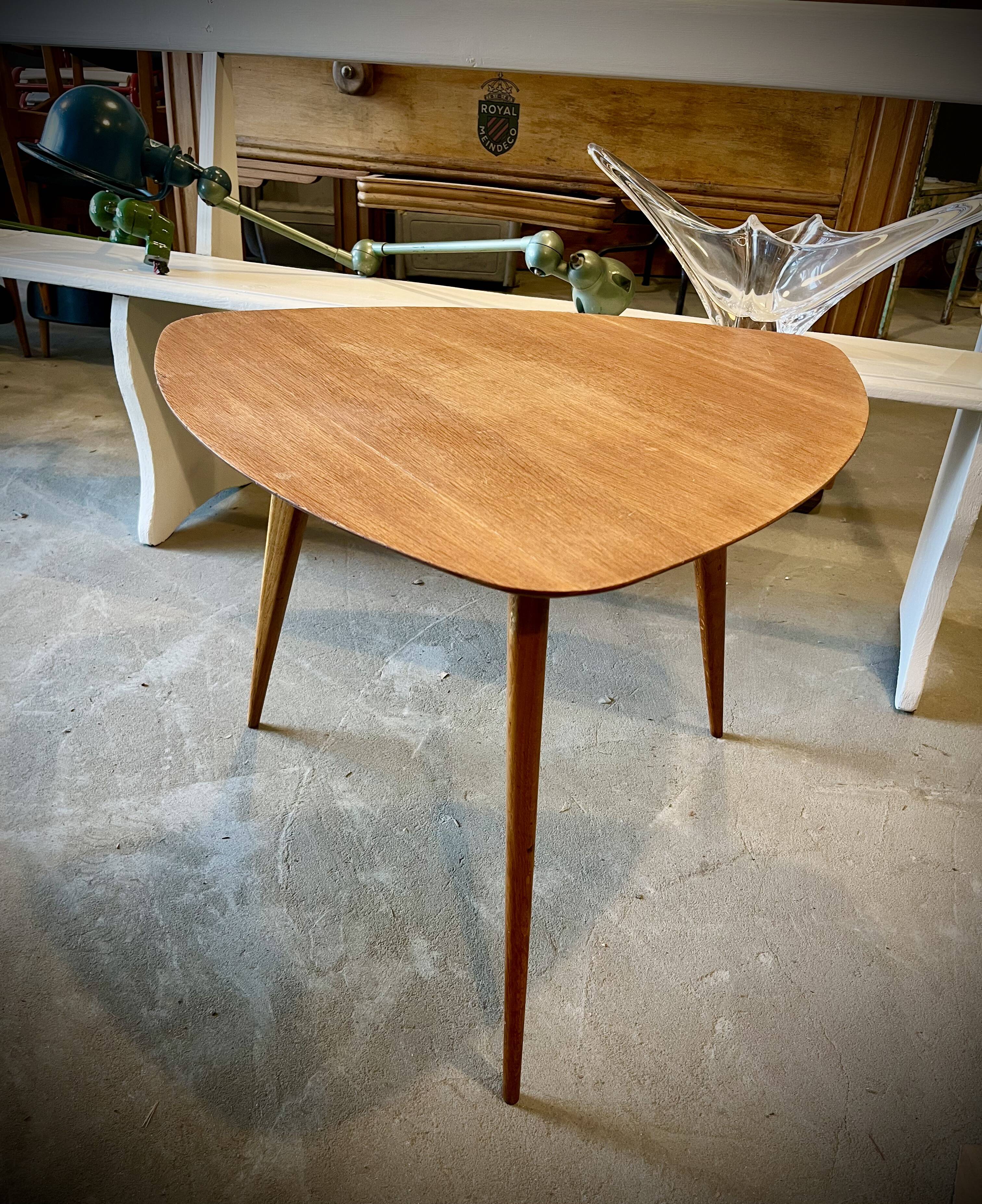 Scandinavian tripod coffee table 1960s