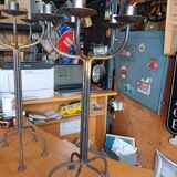 Pair of large candlesticks / industrial candelabras in raw metal