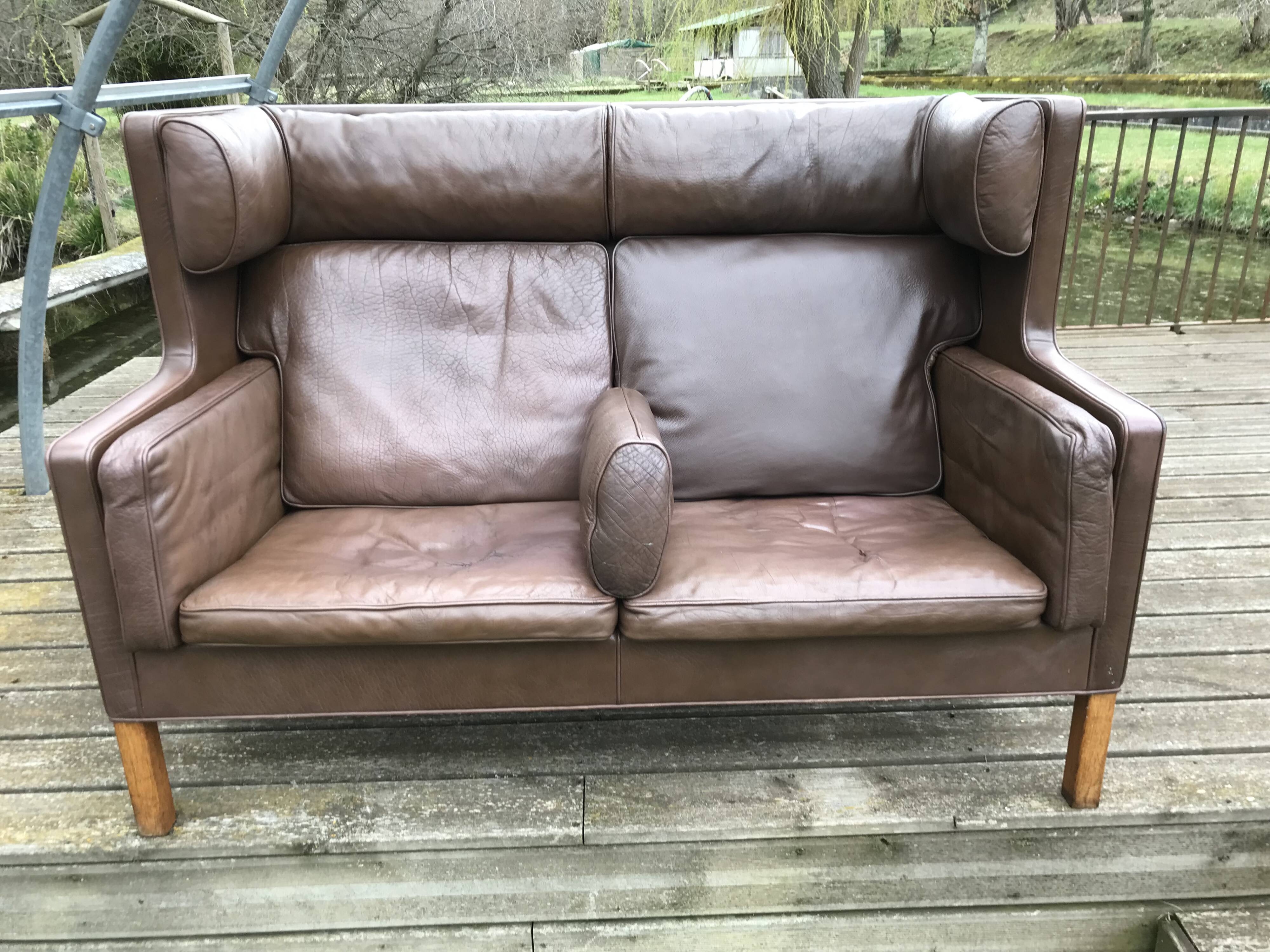 Borge Mogensen 2-seater leather sofa 2192