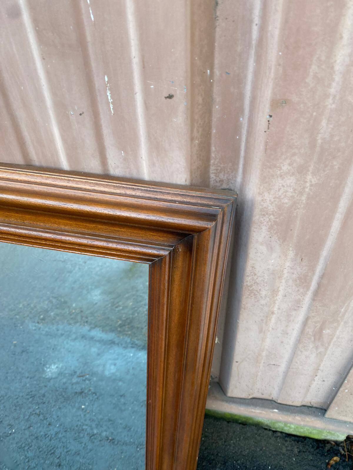 Vintage Scandinavian rectangular mirror in solid wood 75x55cm