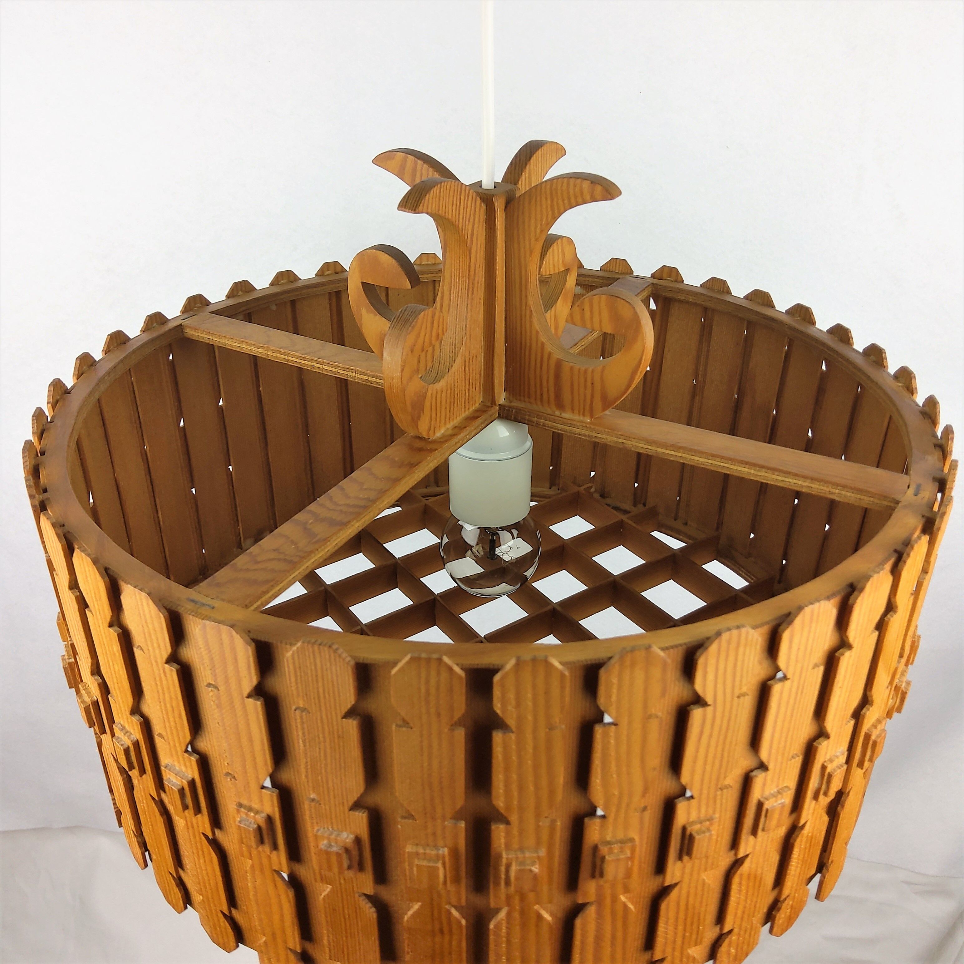 Scandinavian vintage pine suspension 1960