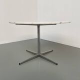 60s marble table with chrome cross base