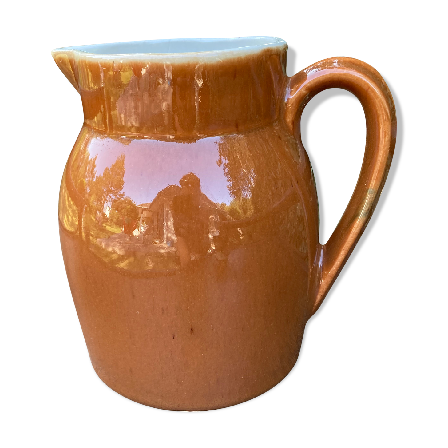 Small pitcher with brown water