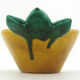 Saladier en céramique jaune et vert barbotine forme ananas - Vallauris France - vintage années 60